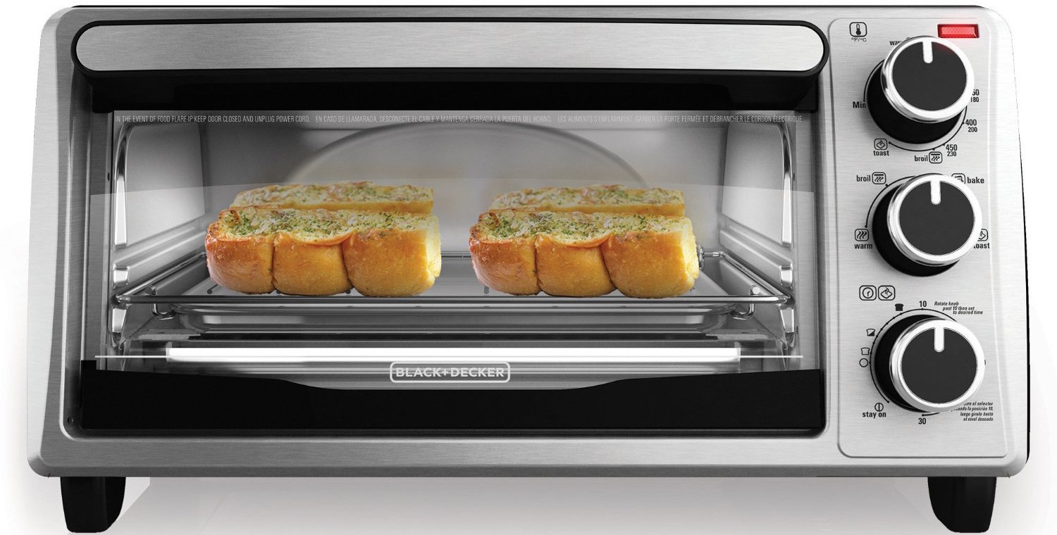 black-decker-4-slice-toaster-oven-in-stainless-steelblack-to1303sb