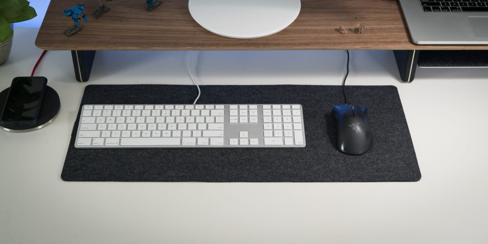 Grovemade Small wool felt desk pad with mouse and keyboard