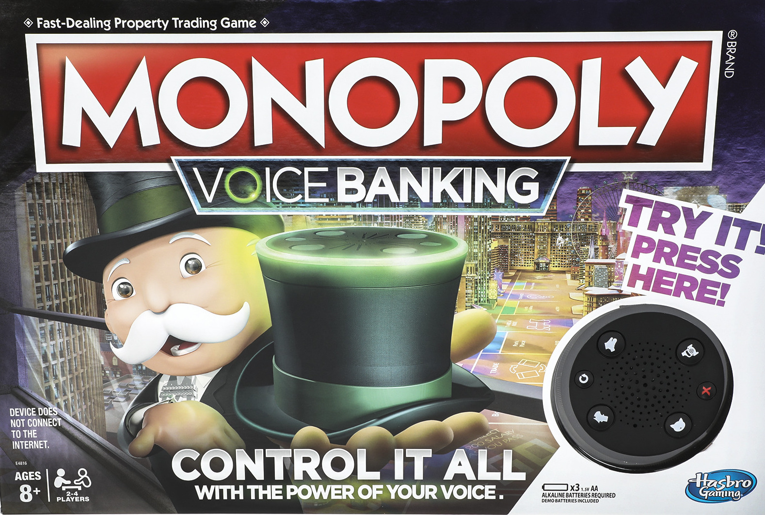 New Monopoly Voice Banking Edition box