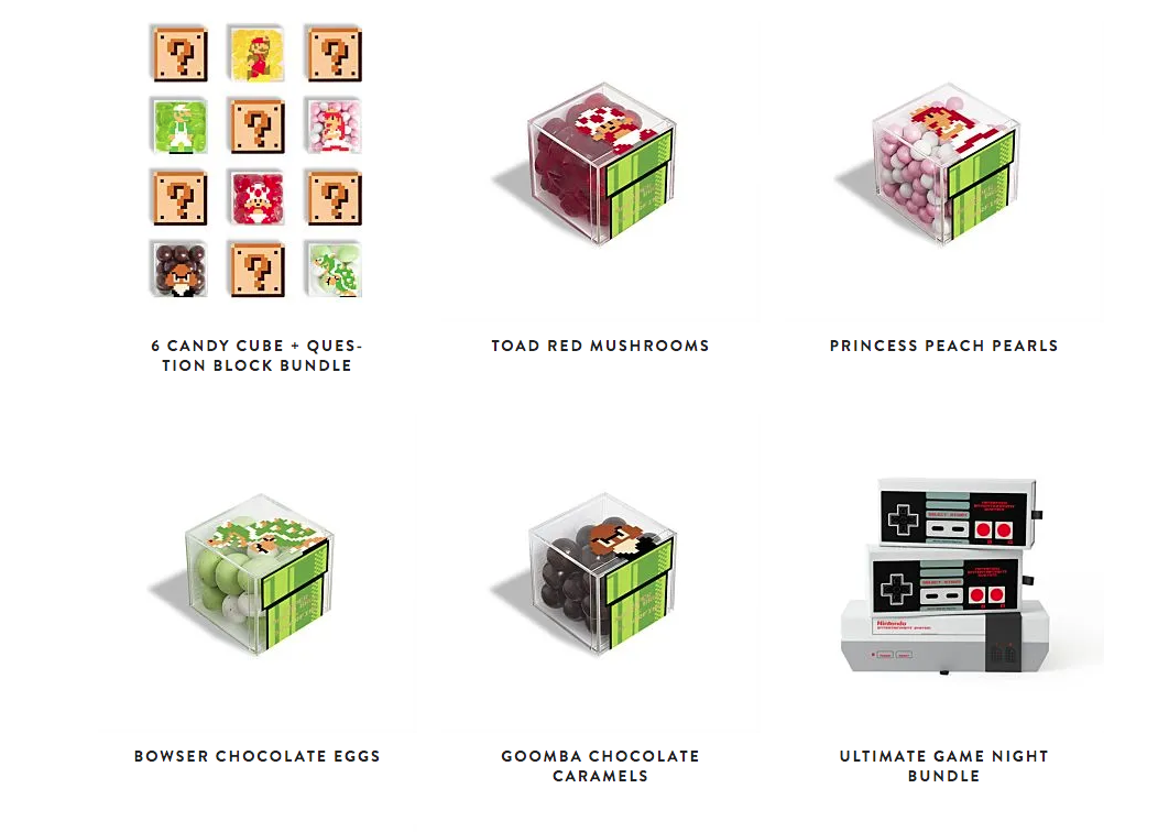 Collectible Nintendo boxes from Sugarfina