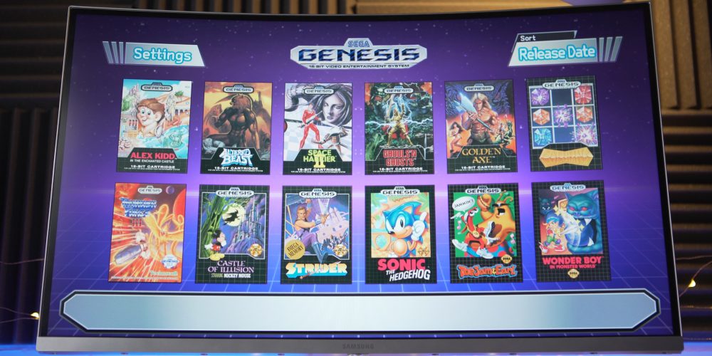Main menu on Sega Genesis Mini