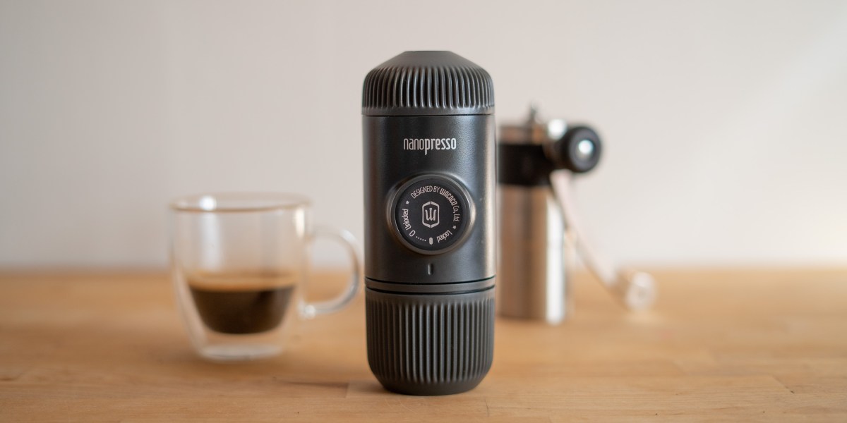 Wacaco Nanopresso with espresso and grinder
