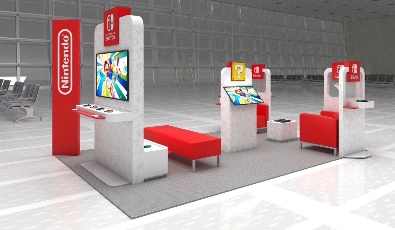 Nintendo airport lounge mock up