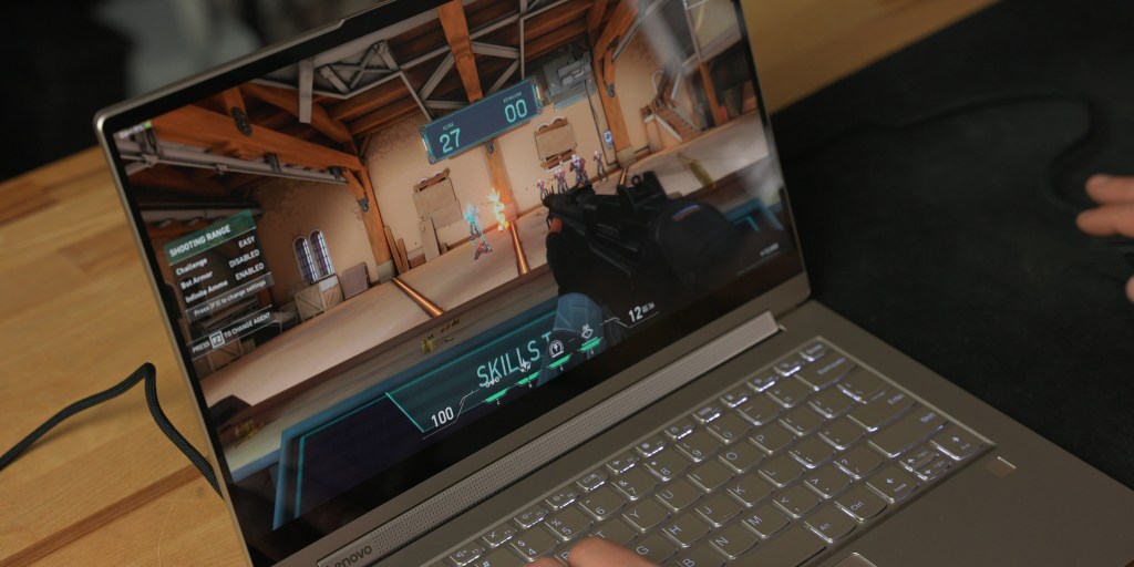 gaming on the Lenovo Yoga 9i is possible at low settings.