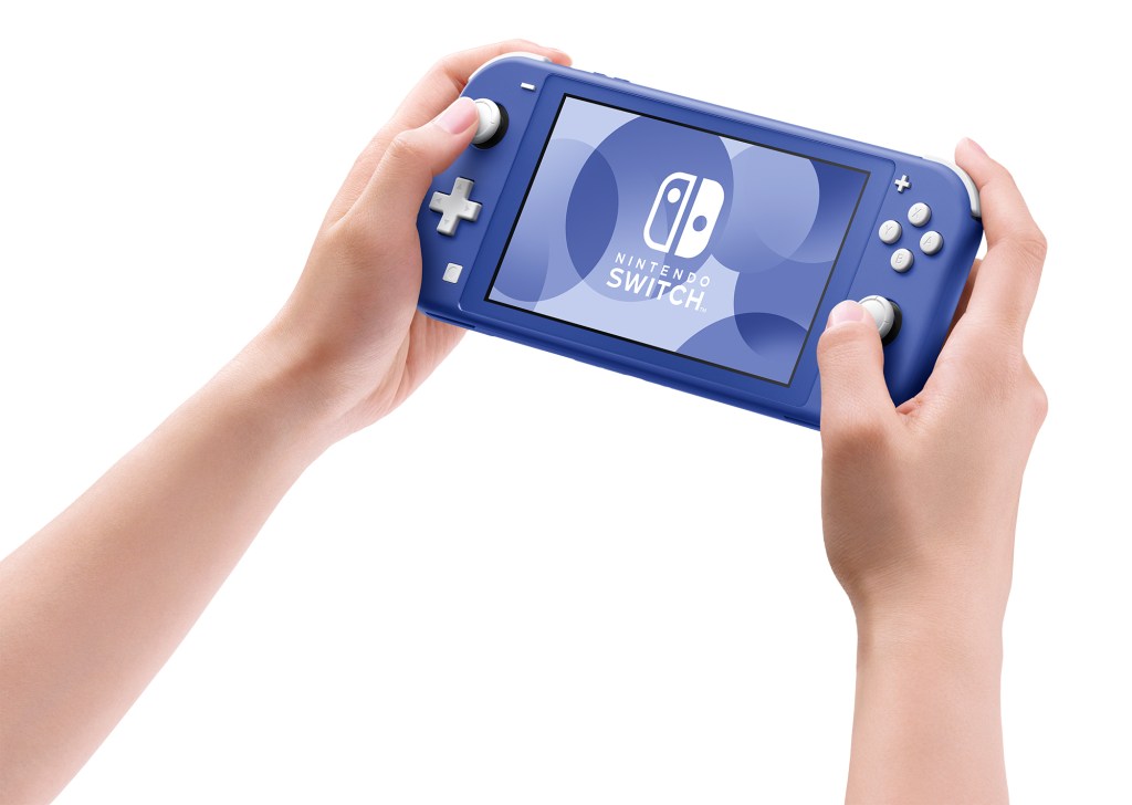 new Nintendo Switch Lite in blue front
