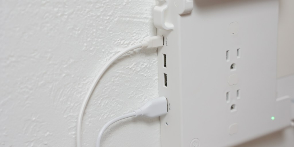 Four USB ports help to power a variety of devices.