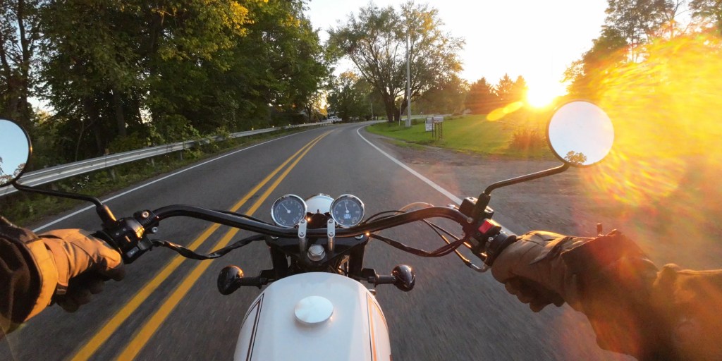 The DJI Action 2 is perfect for capturing scenic motorcycle rides. 