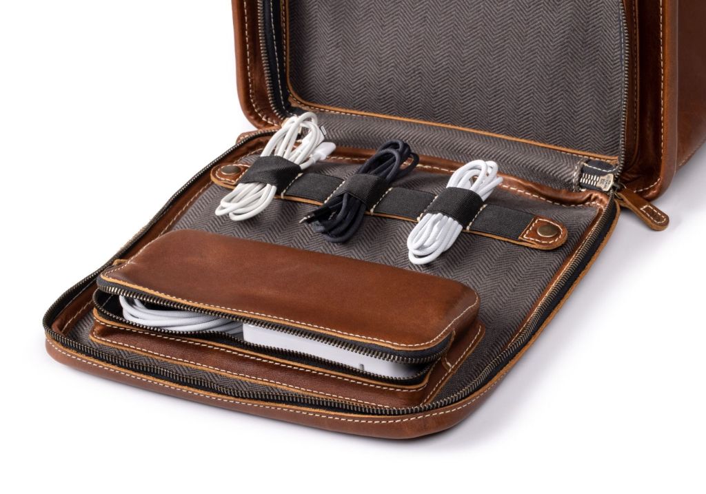 leather MacBook backpack