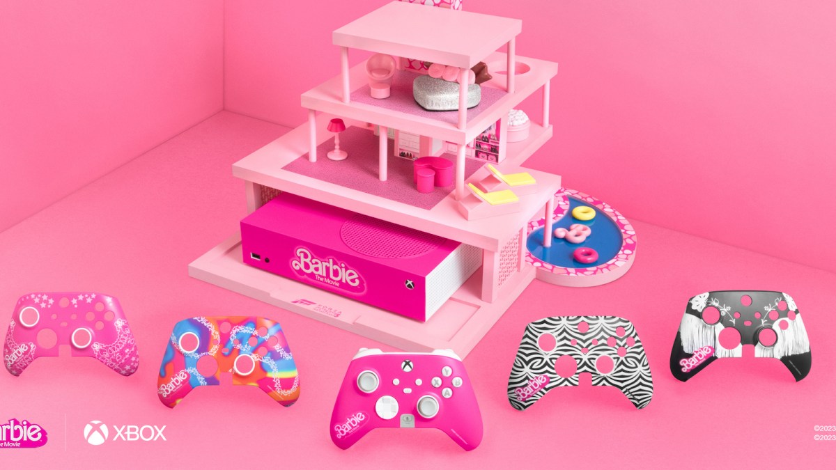 Barbie Xbox console and interchangeable Xbox Wireless Controller faceplates