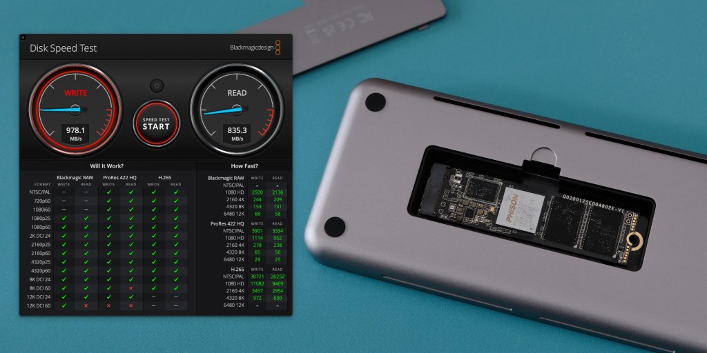 Satechi Dual Dock Stand SSD speeds