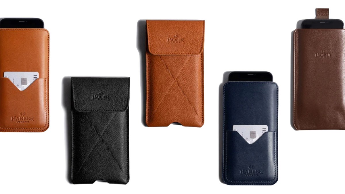 Harber London iPhone 15 leather sleeves